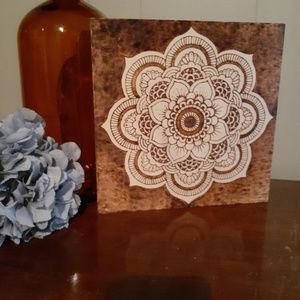 Handmade mandala Boho farmhouse art decor